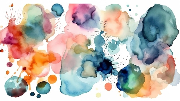 Multicolored splash watercolor blots template for your designs generate ai