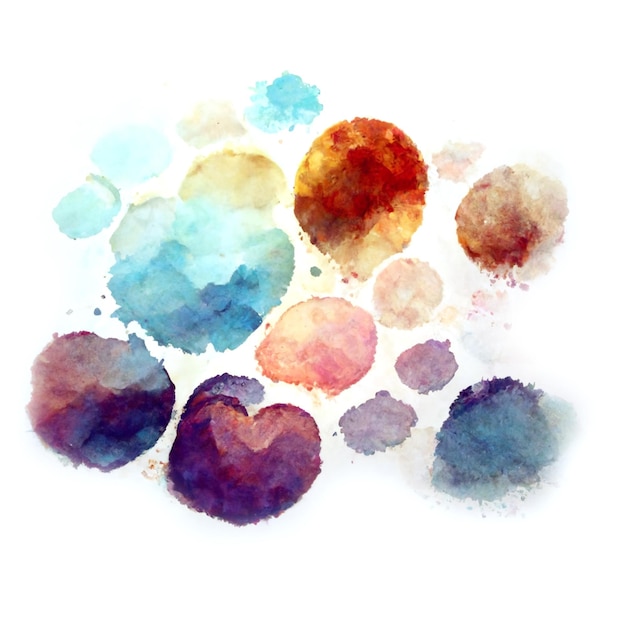Multicolored splash watercolor blots