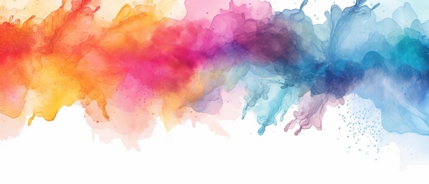 Multicolored splash watercolor template for designs on a white background Ai Generated