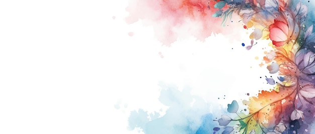 Multicolored splash watercolor template for designs on a white background Ai Generated