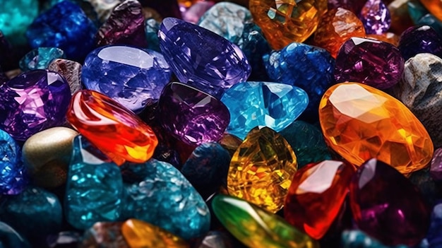 色とりどりの石の宝石