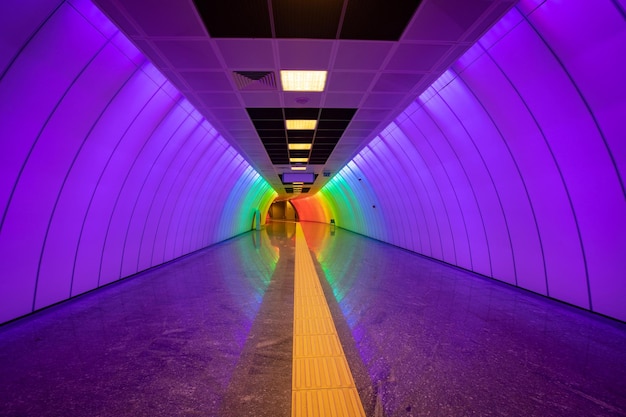 Multicolored Subway Corridor