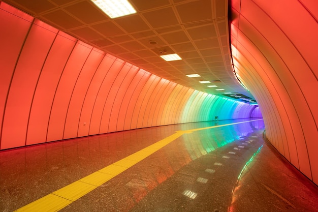 Multicolored Subway Corridor