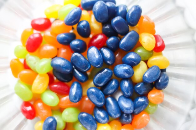 Multicolored sweets colorful sweet candies mix of bright dragee close up