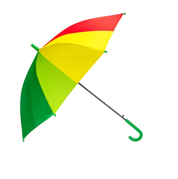 白い背景に分離された色とりどりの傘