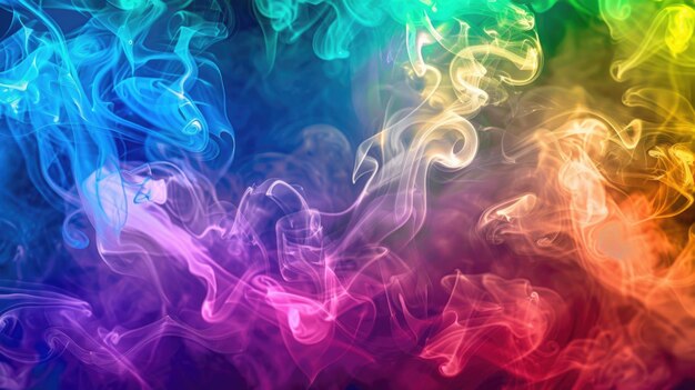 Multicolored vivid smoke AI generative