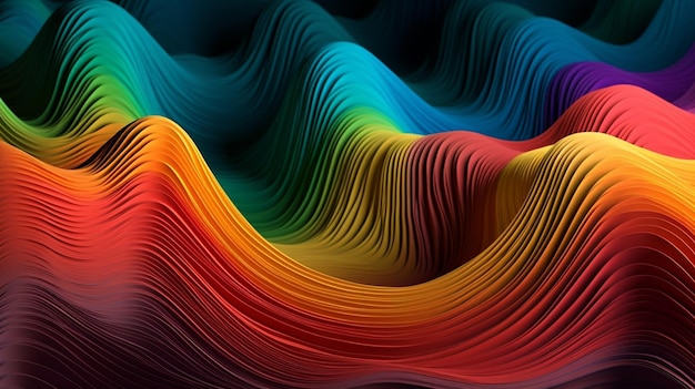 Multicolored waves Generative AI