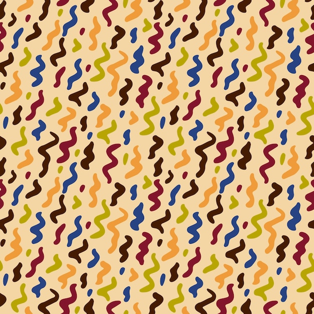 Multicolored waves on a yellow background. Vector pattern to complement complex design.