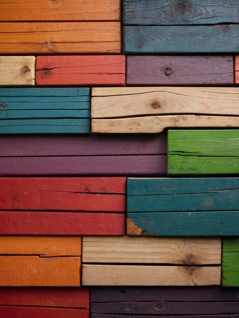 Photo multicolored wooden background for creative splendor