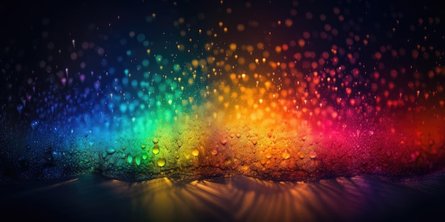 Multicolour sparks and waterdroplets with reflection