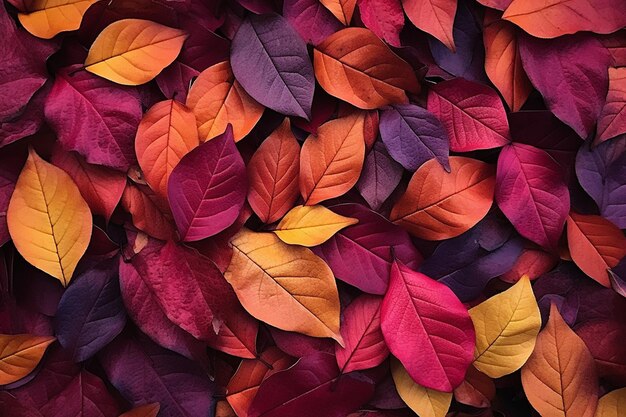 Multicoloured bunch of leaves