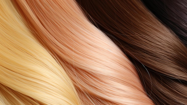 Photo multicoloured hair samples