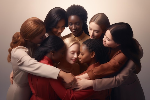 Photo multicultural group of women supporting each other 00477 00