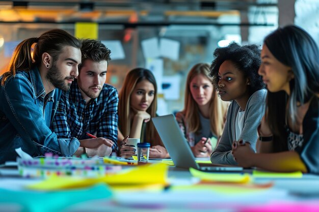 Multicultural Team Plans Product Launch in Creative Business Brainstorm Session