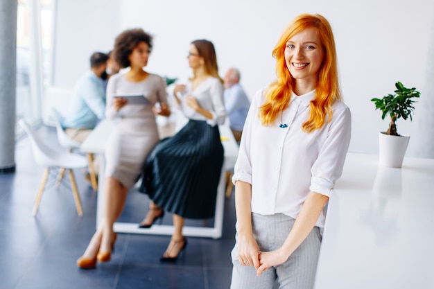 Multiethnic business team working at the same office