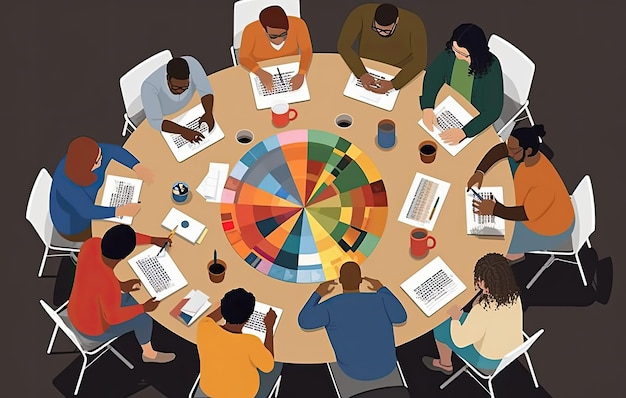 MultiEthnic Diverse Group of People In Circle Concept