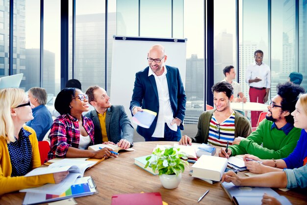 Multiethnic Group of People Brainstorming in the Office