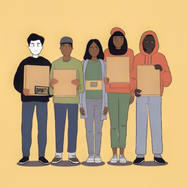 multiethnic group people illustration