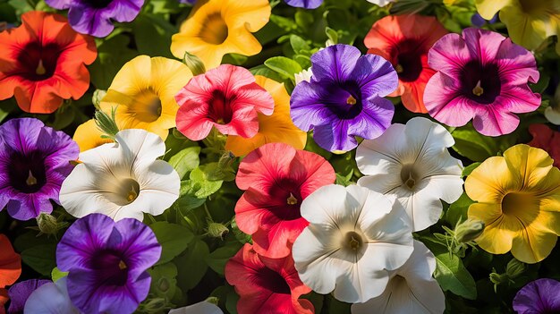 Multiflora Petunia's in volle bloei