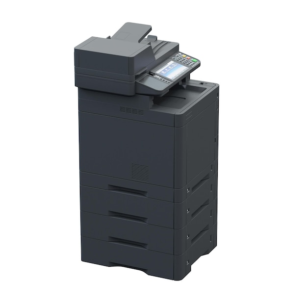 multifunction printer scanner isolated office professional technology 3d illustration