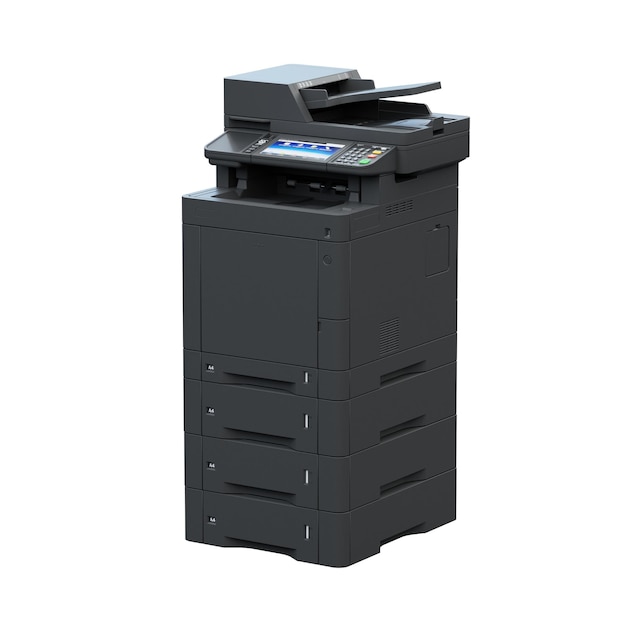 Multifunction printer scanner Isolated Office professional technology 3D illustration