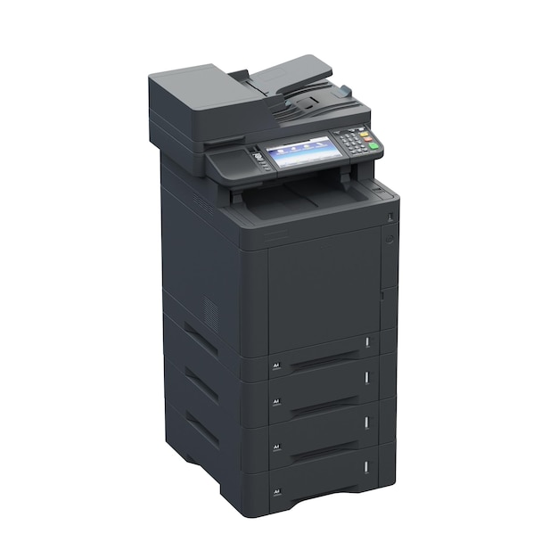 Multifunction printer scanner Isolated Office professional technology 3D illustration