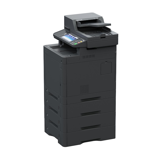 Multifunction printer scanner Isolated Office professional technology 3D illustration