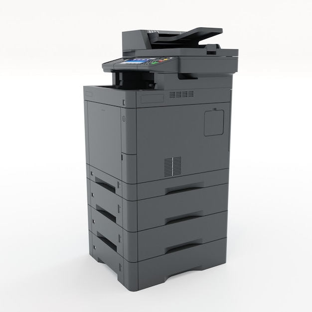 Multifunction printer scanner Isolated Office professional technology 3D illustration