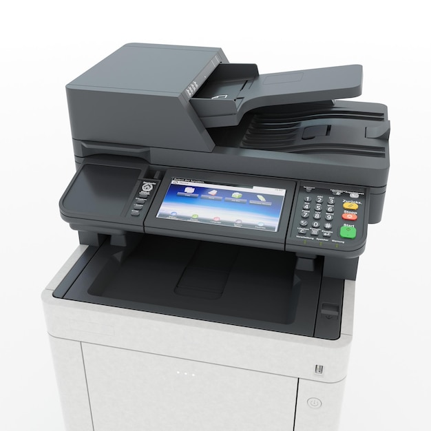 Multifunction printer scanner Isolated Office professional technology Computer Equipment 3D illustration