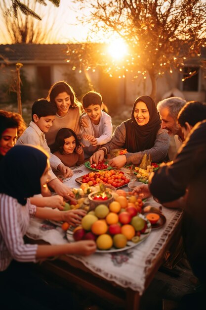 Multigenerational families engaged in Yalda night festivities and traditions Yalda Night