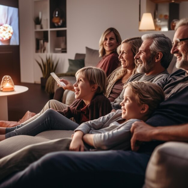 Photo a multigenerational family including grandparents parents and young children