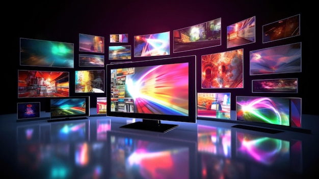 Multimedia images on different television screens