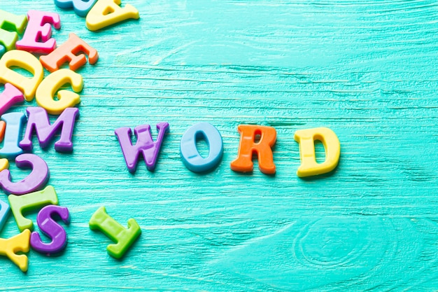 Multiple colored letters - text word