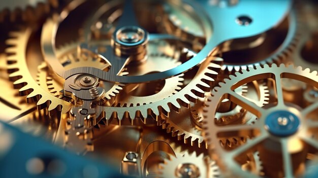 Photo multiple gears working together background