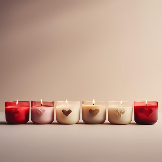 Foto più candele per aromaterapia di san valentino disposte