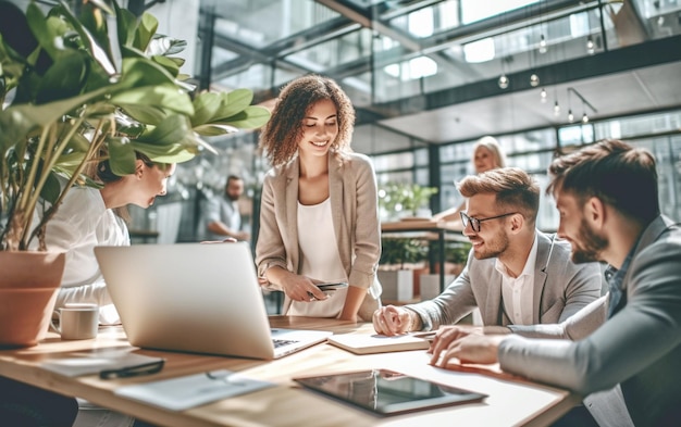 Multiracial Business Professionals in Coworking Space