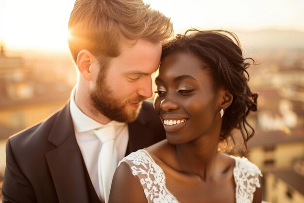 Photo multiracial couples fine art wedding in florence italy