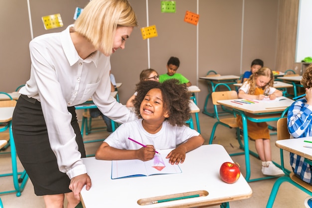 Multiracial group of kids at primary school