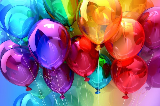 Photo a multitude of colorful balloons