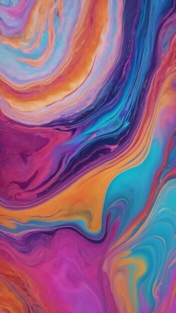 Multy colored vibrant gradient abstract liquid marble background holographic fluid