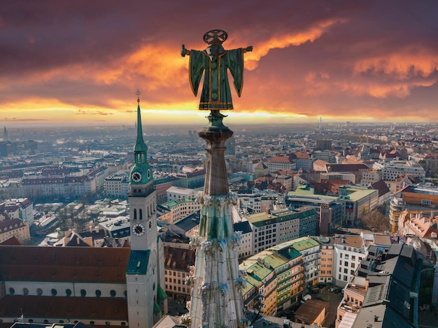 München luchtfoto panoramische architectuur beieren duitsland
