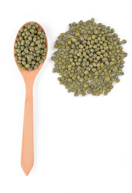 Mung beans isolated on white background