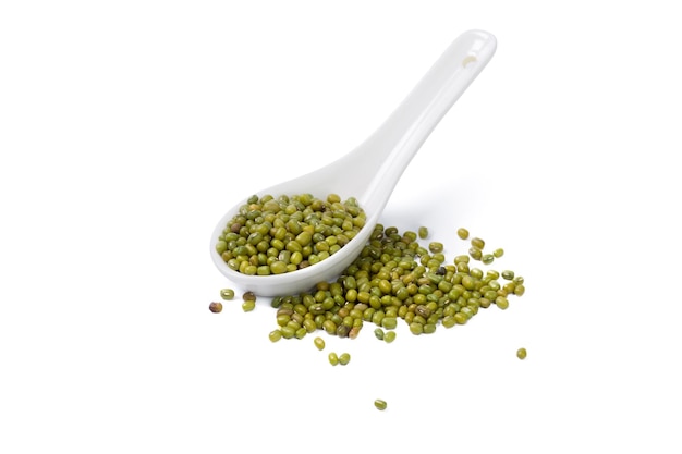 Mung beans isolated on white background