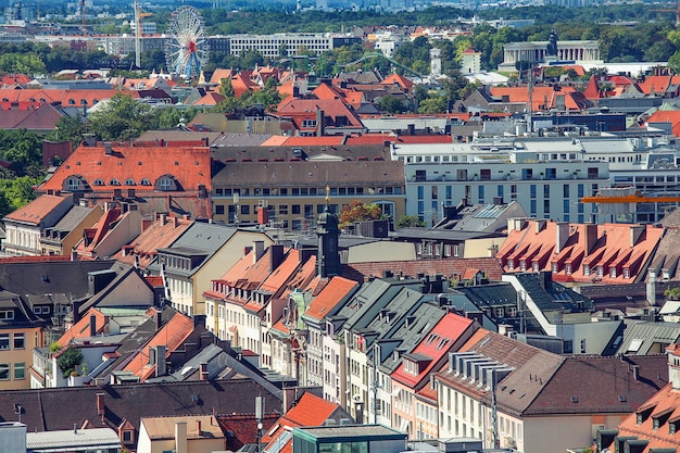 Munich city center and old town skyline view to old town