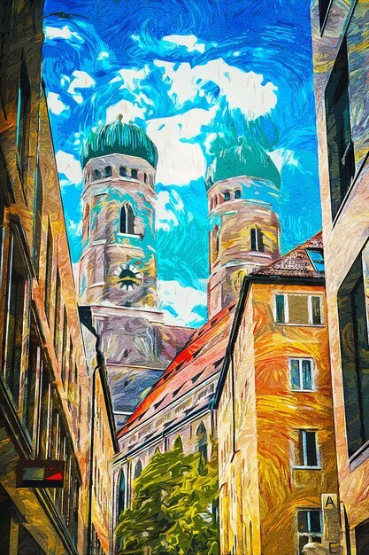 Munich germany beautiful oil paint landscape