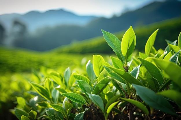 Munnar Kerala India s tea plantations with green tea bud and leaf freshness