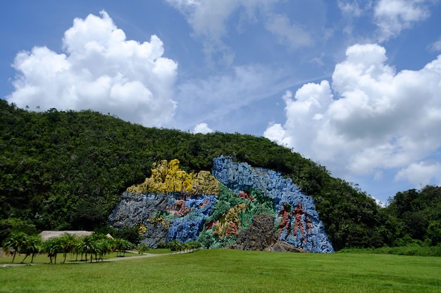 Mural of prehistory, vinales valley in cuba