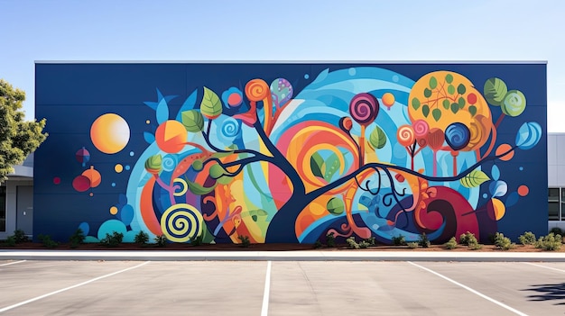 A mural on a wall