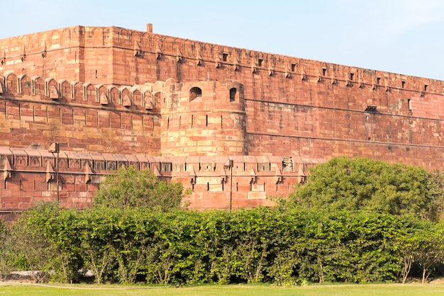 Muren van rood fort Agra in Agra, India