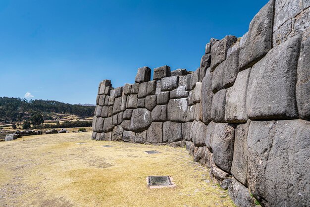 Foto muren van sacsayhuaman, inca ceremoniële tempel